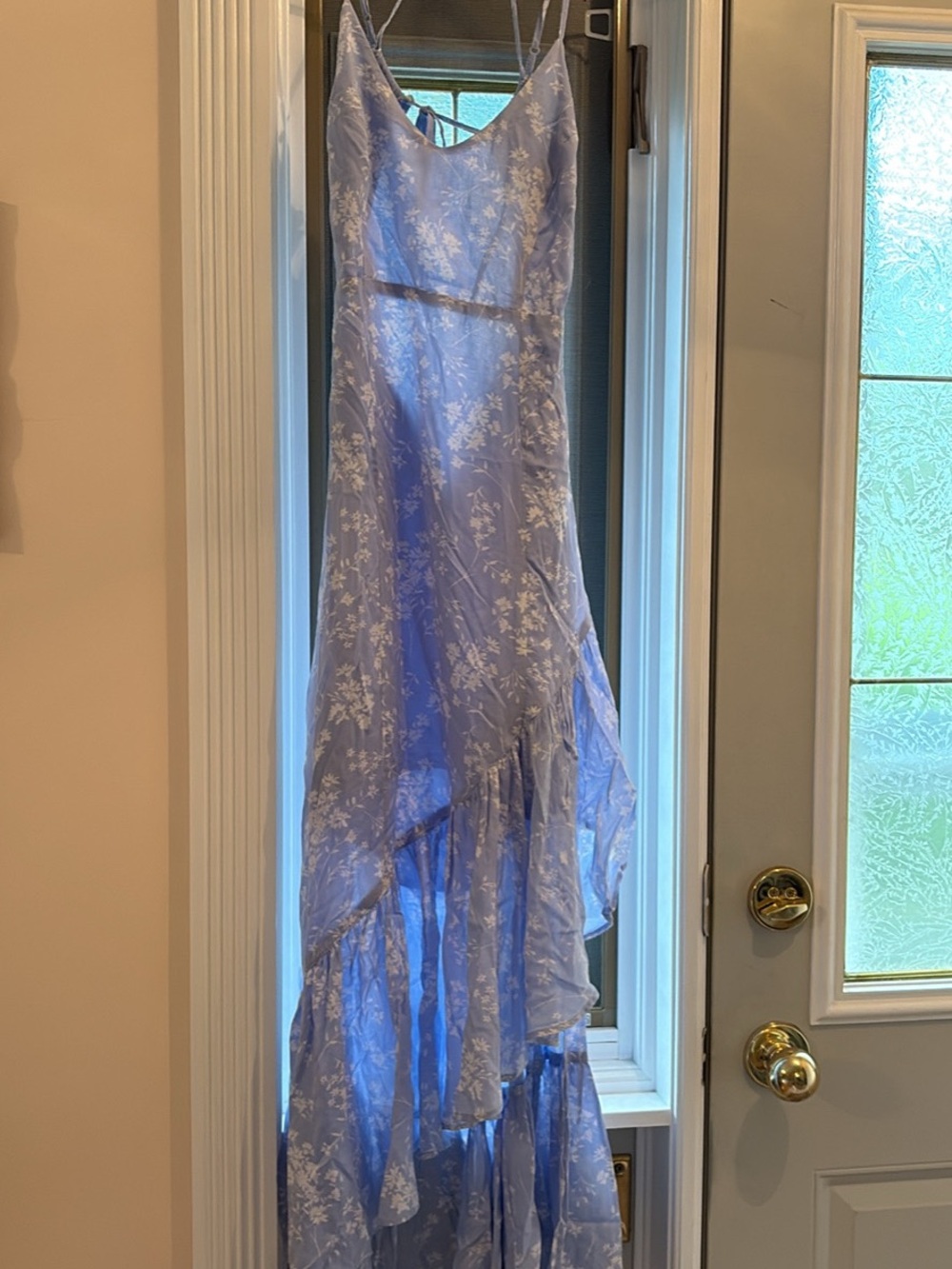Vintage Urban Outfitters Periwinkle Blue Floral Maxi Dress size xs extra small